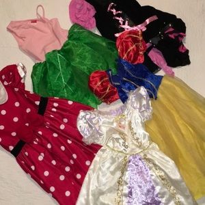 Little girls sz 4/6 princesses dress up bundle of6